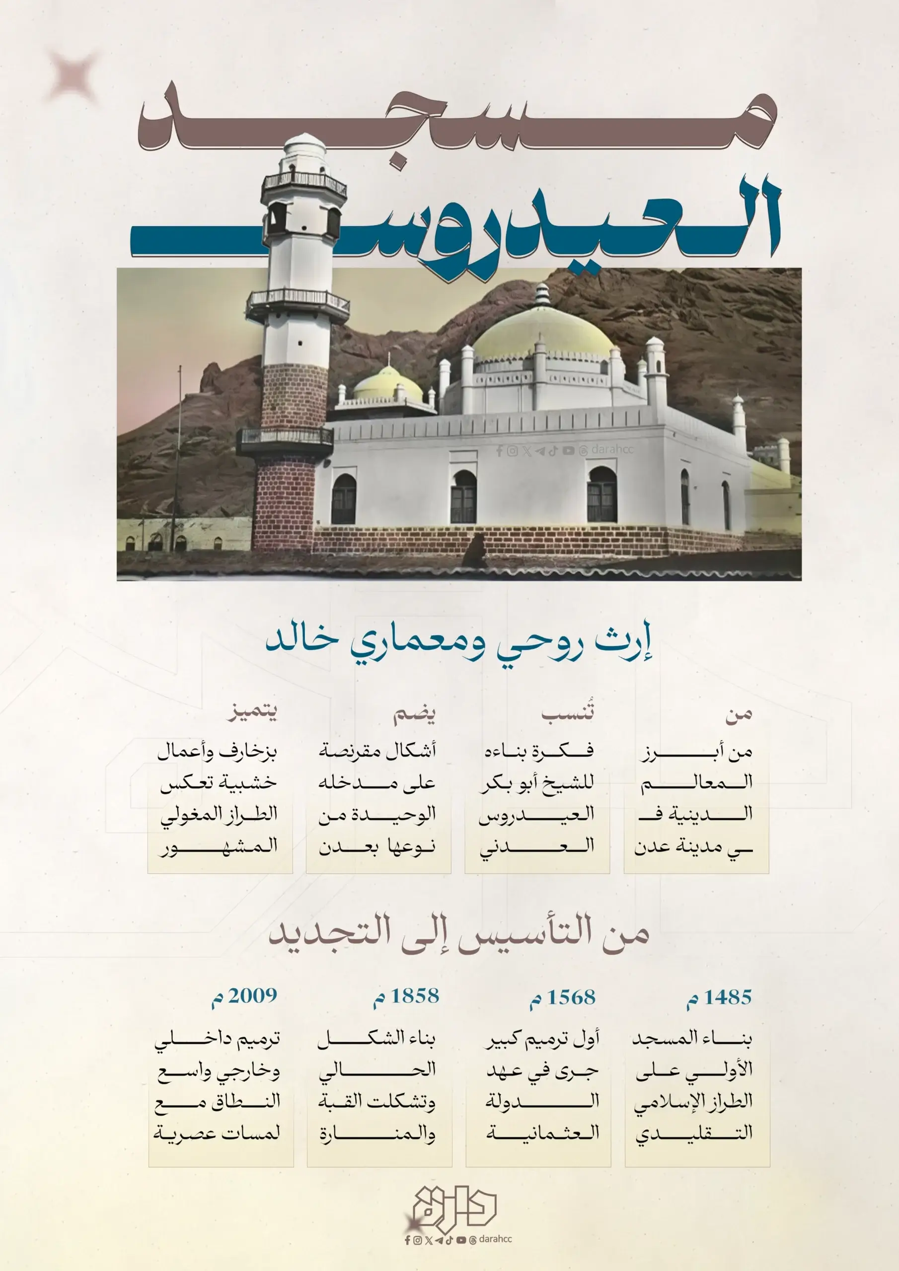 مسجد العيدروس حكاية تسكن ذاكرة عدن